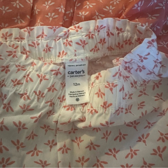 Carter’s 2 Piece Dress Set Coral & White Size 12 Months. Great Condition! - Picture 4 of 4